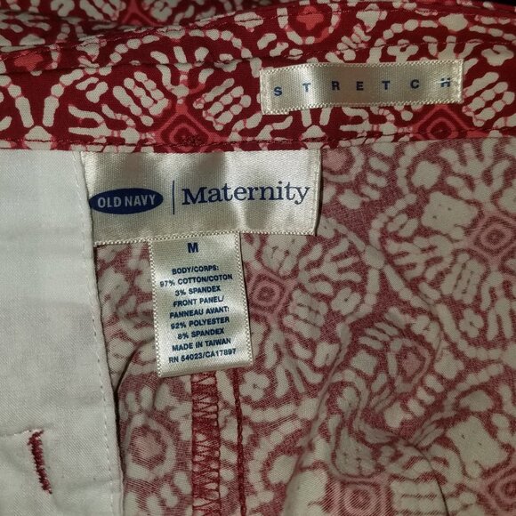 Old Navy Maternity Capri Pants Red White Size Medium Panel - Picture 7 of 7